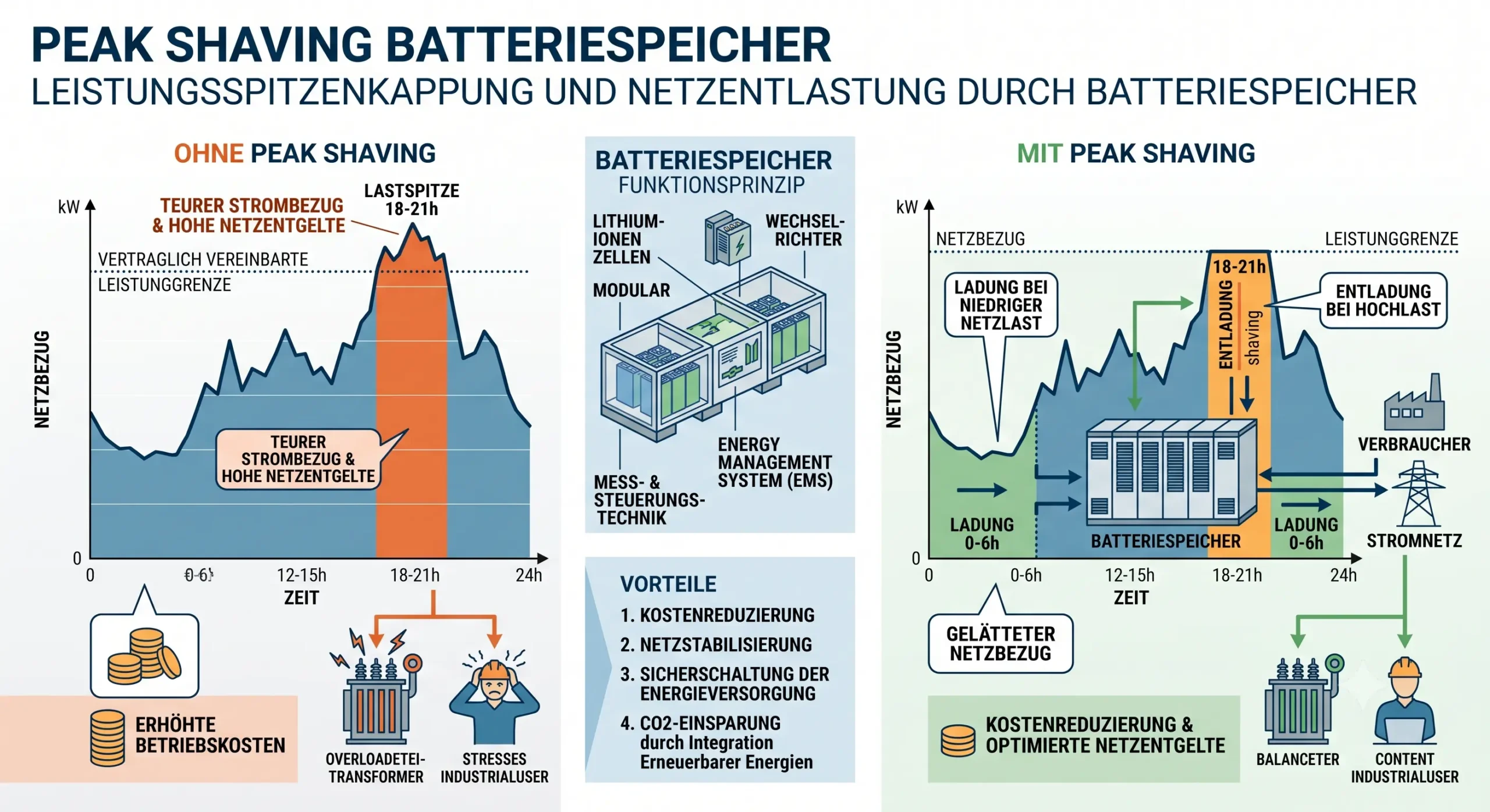 Peak Shaving Batteriespeicher: Warum Unternehmen in Schweinfurt jetzt auf Photovoltaik mit Speicher setzen